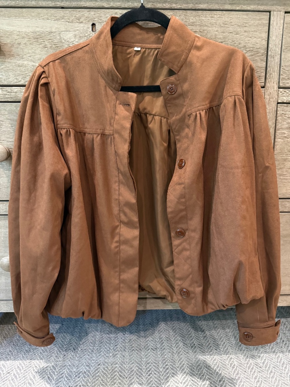 Wanzetaly Women's Faux Suede Brown Jacket